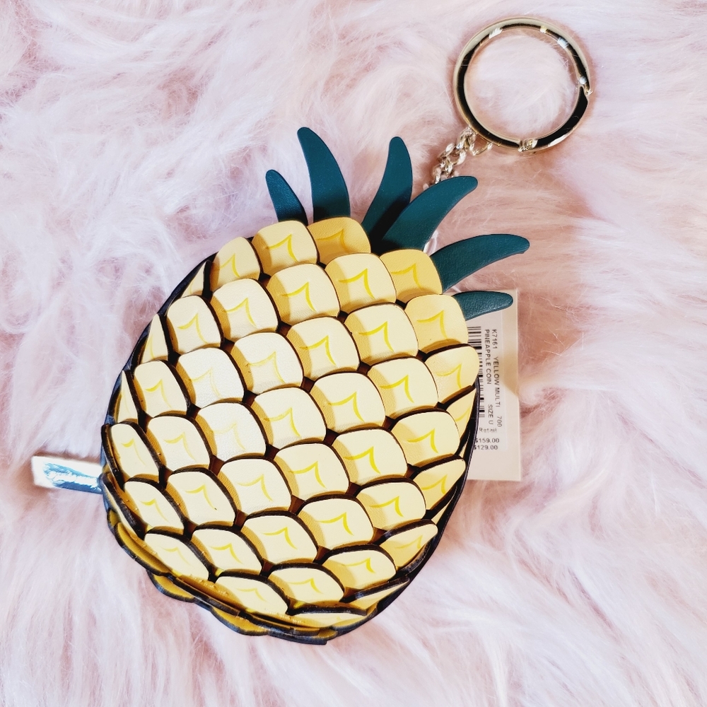 Kate spade pineapple coin purse yellow nwt